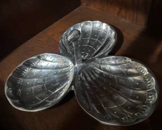 Silver Plated ThreePart Shell Dish