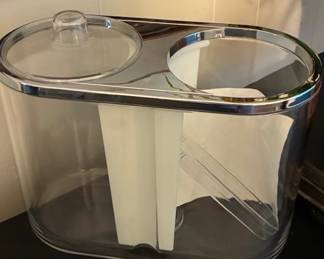 Acrylic Cotton Swab and Tissue Holder with Chrome Trim