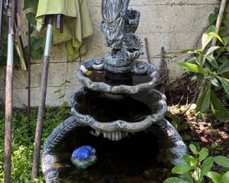 Tiered Garden Fountain with Figurine