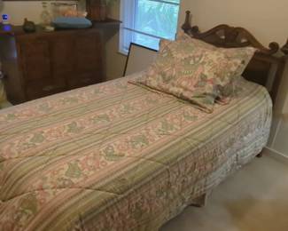 Twin Bed Frame with bedding set third image