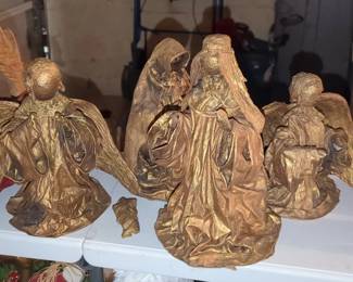 Vintage Paper Mache Nativity Figures