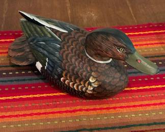 HandCarved Wooden Mallard Duck Decoy