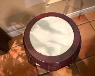 Vintage Chinese Rosewood Drum Stool with Marble Top second image