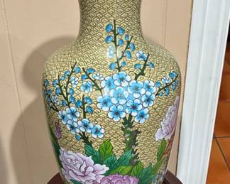 Cloisonn Vase with Floral and Geometric Motifs B