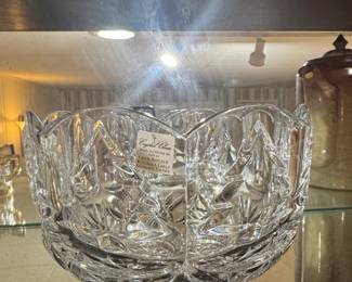 Crystal Clear Footed Bowl Czech Republic