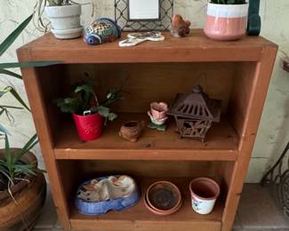 Wooden Shelf Unit with Decorative Items