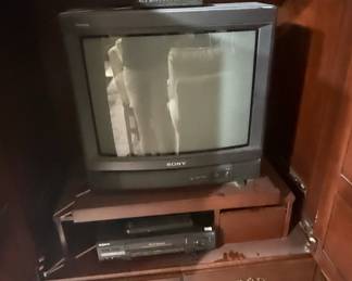Vintage Cherry Wood Armoire with Integrated Electronics second image