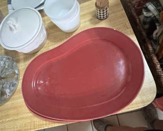 Portuguese Ceramic Mug and Saucer Set with Serving Platter second image