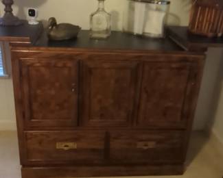 Thomasville Burl Wood Bar Cabinet second image