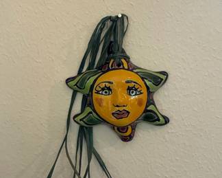 Ceramic Sun Face Wall Hanging