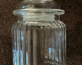 Ribbed Glass Apothecary Jar with Lid