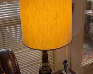 Vintage Stiffel Brass Table Lamp with Drum Shade second image