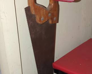 Vintage Disston Hand Saw with Wooden Handle