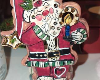Heather Goldminc Ceramic Santa Candle Holder