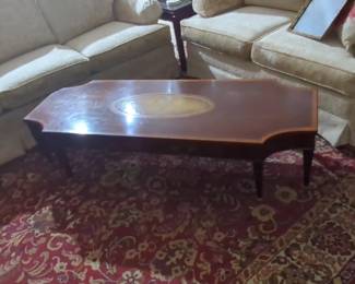 Vintage Mersman Mahogany Coffee Table with Inlay third image