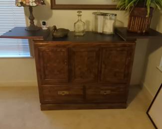 Thomasville Burl Wood Bar Cabinet