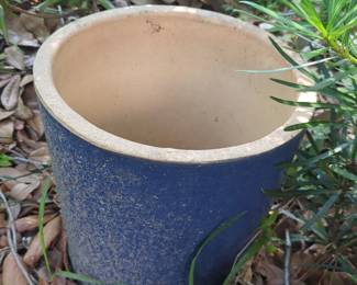 Blue Speckled Ceramic Planter Pot