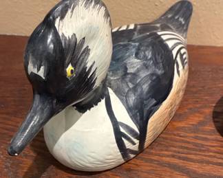 HandPainted Ceramic Hooded Merganser Figurine