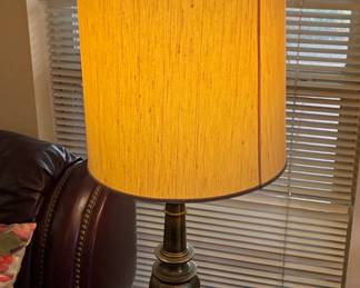 Vintage Stiffel Table Lamp with Fabric Shade