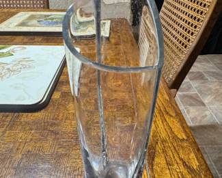 Large Clear Glass Trumpet Vase