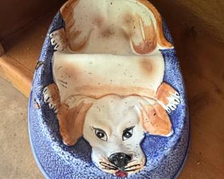 Vintage Ceramic Dog Bowl Made in Italy