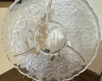 Studio Nova Crystal Rose Divided Serving Platter