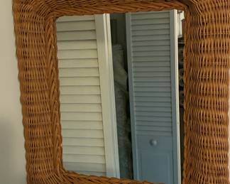 Woven Rattan Scallop Mirror