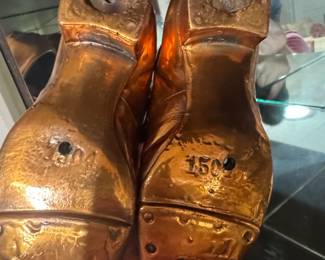 BronzePlated Baby Shoes as Ice Skates Decor second image