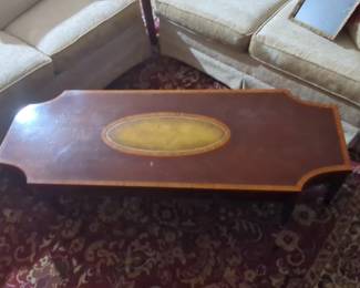 Vintage Mersman Mahogany Coffee Table with Inlay