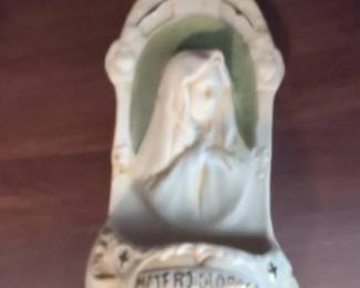 Vintage Holy Water Font with Madonna GIM Makers Mark