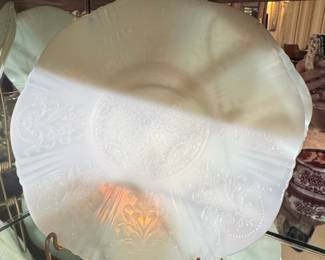White Milk Glass Macbeth Evans American Sweetheart Plate