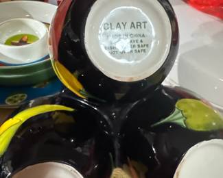 Clay Art Chili Pepper Chip and Dip Server second image