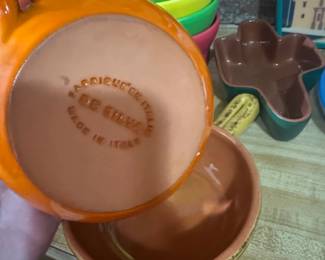 De Silva Made in Italy Orange Glazed Ceramic Bowl with Handle second image
