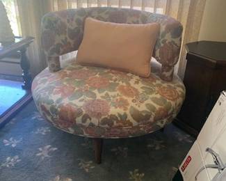 Pair of Open back Round Club Chairs