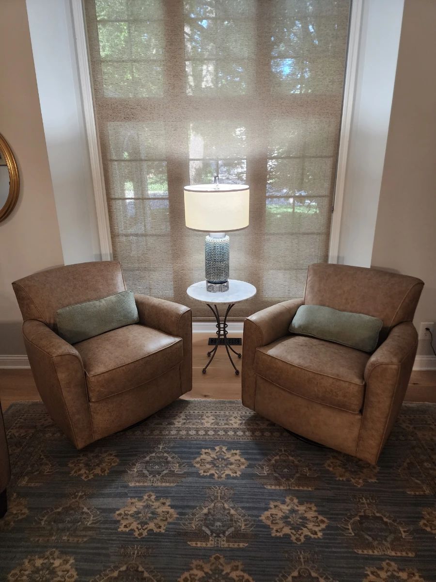 Flexsteel top grain Leather swivel and rock chairs