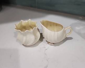 Beleek cream and sugar 