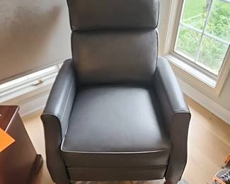 Leather manual reclining chair, Grey, like new