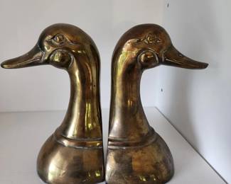 Brass duck bookends