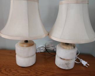 2 small marble lamps