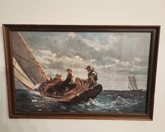 Winslow Homer print called "Breezing Up"