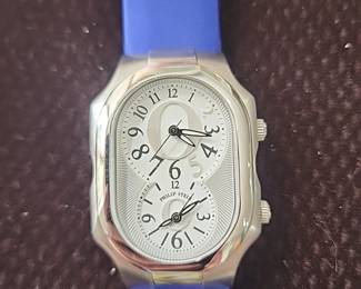 Philip Stein  signature white/silver dual time Ladies Watch