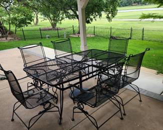 Wroght Iron Table with 6 chairs