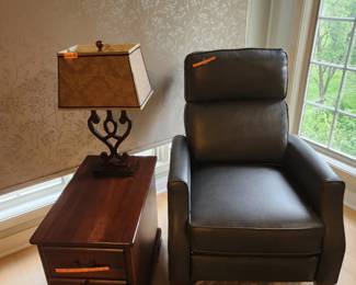 Side Table with a magazine rack in back