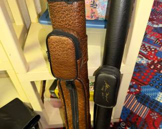 pool cues in high end cases