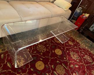Acrylic Coffee Table waterfall edge, midmodern design