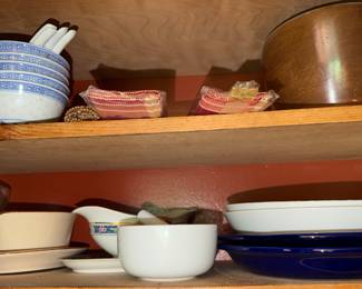 Lots of blue + white porcelain
