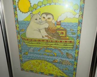 Sooo cute! The Owl and the Pussy-cat went to sea.. Caroline Ebborn Poster from 1970s