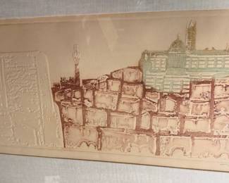 Signed Mario Micossi scene "Veduta di Siena"