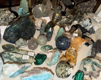 Moss Agate, Malachite,