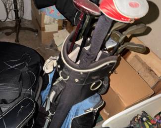 Golf clubs and bag